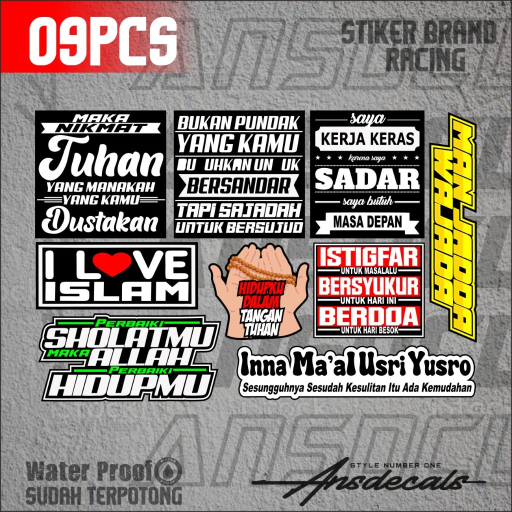STIKER KATA - KATA MOTIVASI STIKER TEMPEL STIKER SUDAH CUTTING STIKER PAKER KATA - KATA
