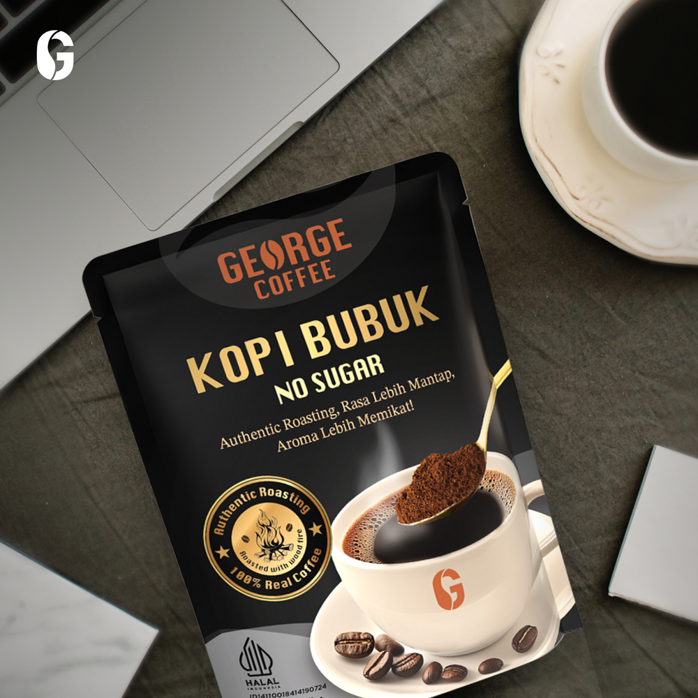 

George Coffee Kopi Bubuk Robusta No Sugar 140gr – Kopi Tubruk Instan Asli