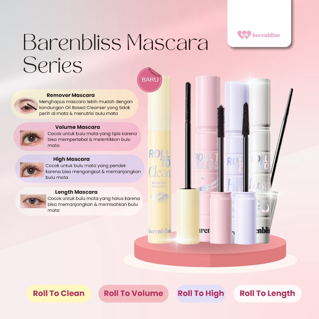 BNB - BARENBLISS MASCARA SERIES + FREE GIFT / MASCARA BNB / REMOVER MASCARA