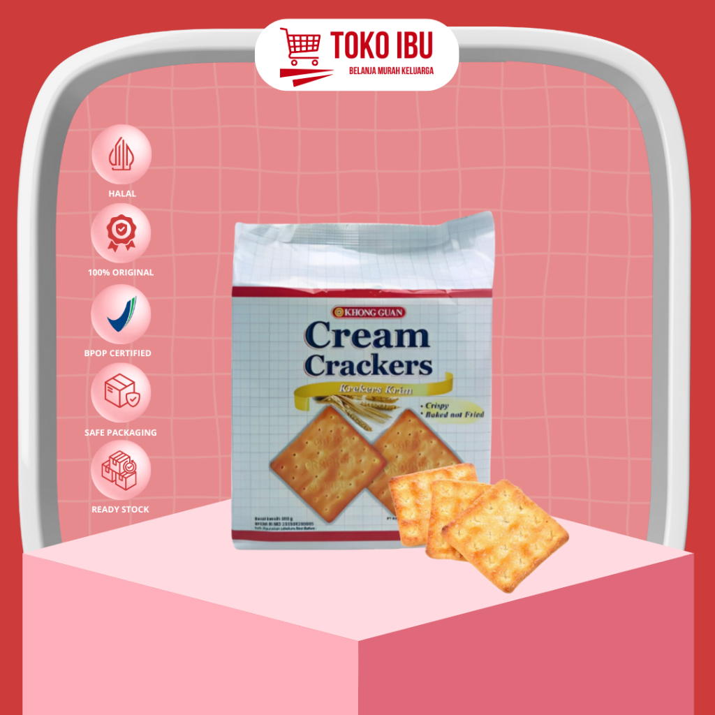 

Khong Guan / Biskuit Cream Crackers / Biskuit Krekers Gandum / 350gr
