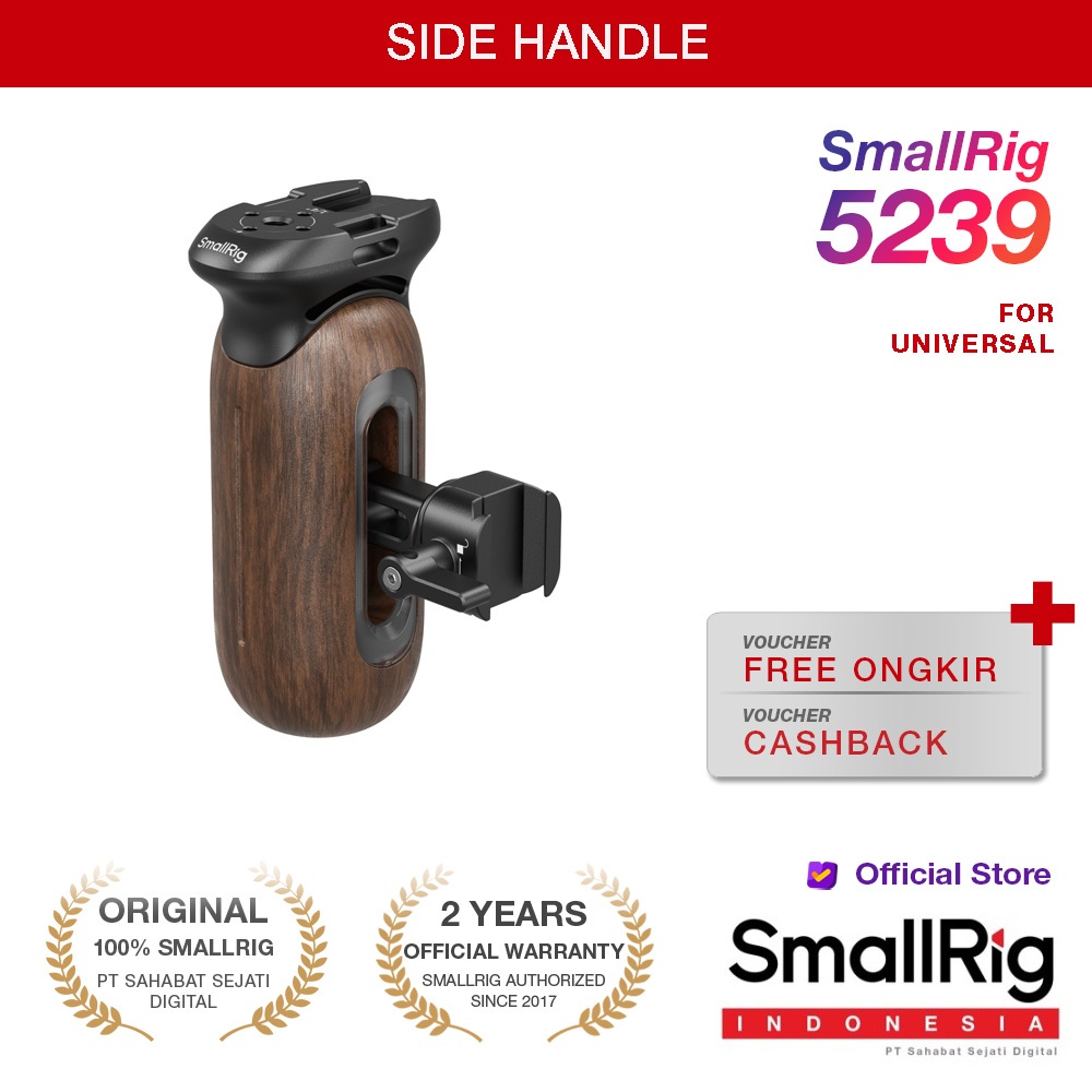 SmallRig Wooden Side Handle with NATO Clamp 5239