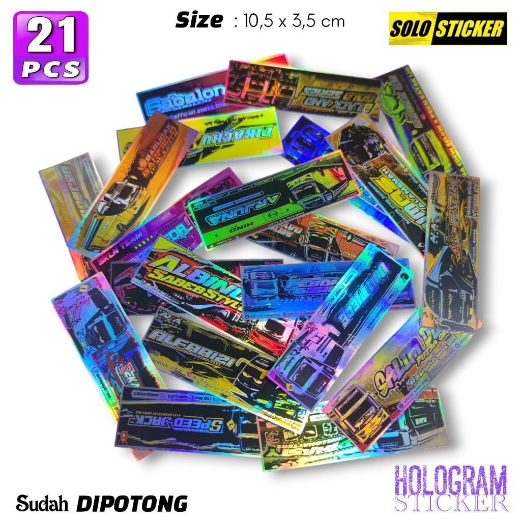 

Sticker Aesthetic Pack Bus Basuri 21 pcs Hologram Waterproof untuk Sticker Laptop Casing Handphone