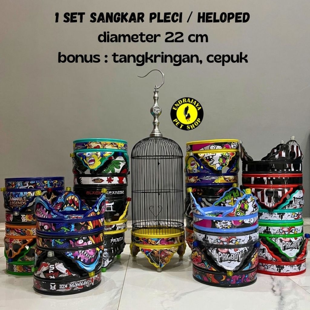 1 SET SANGKAR HELOPET PLECI DECAL KARAKTER HIGH QUALITY. SANGKAR PLECI HELOPED TEBAL TERMURAH MOTIF 