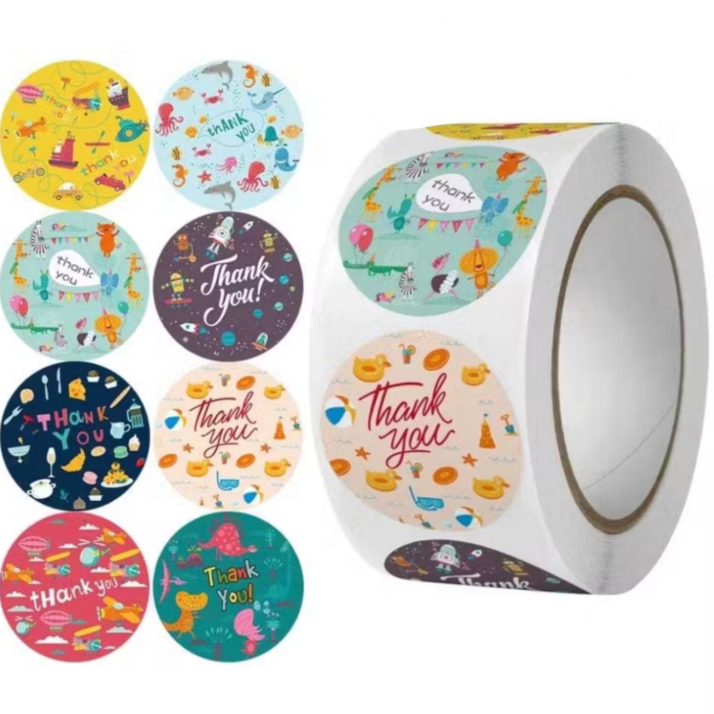 

Sticker Thank You Stiker Label Souvenir Animasi Lucu 500pcs