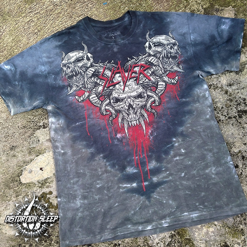 Tie Dye Slayer Official Merchandise 'Hell Awaits'/ Second 95% / Size L / Liquid Blue