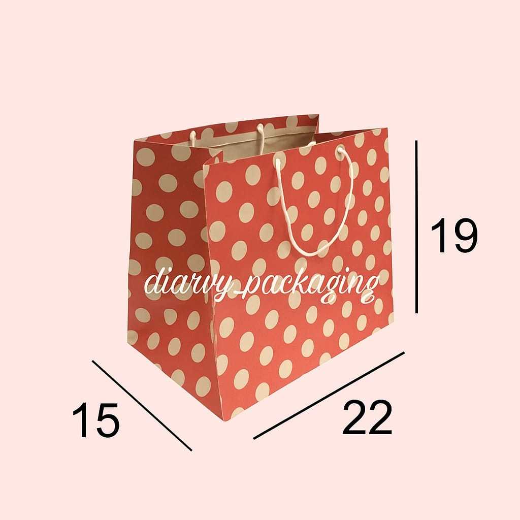 

Paper Bag Motif POLKADOT Murah paperbag motif R7 tas kertas samson kraft goodie bag souvenir Ukuran 22x19