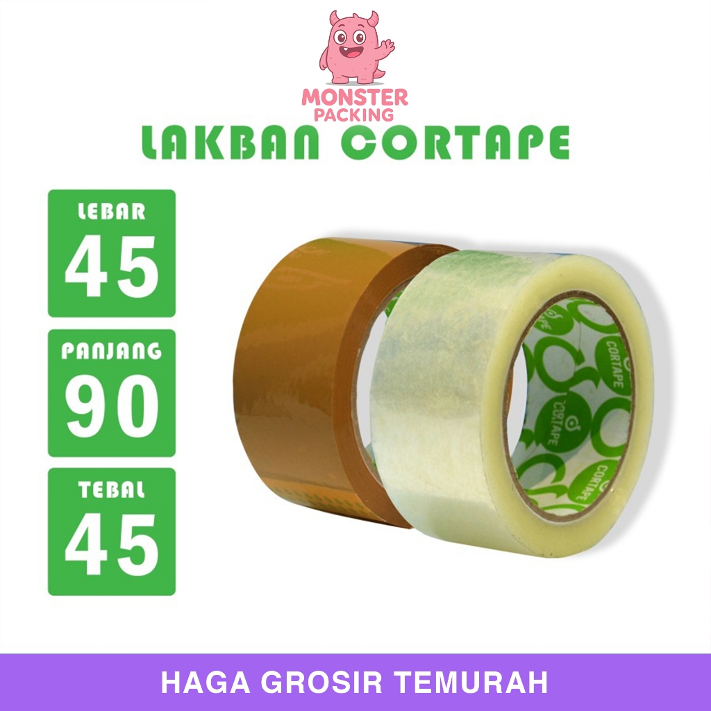 

Lakban BENING 45mm x 90yard Cortape isolasi OPP Tape