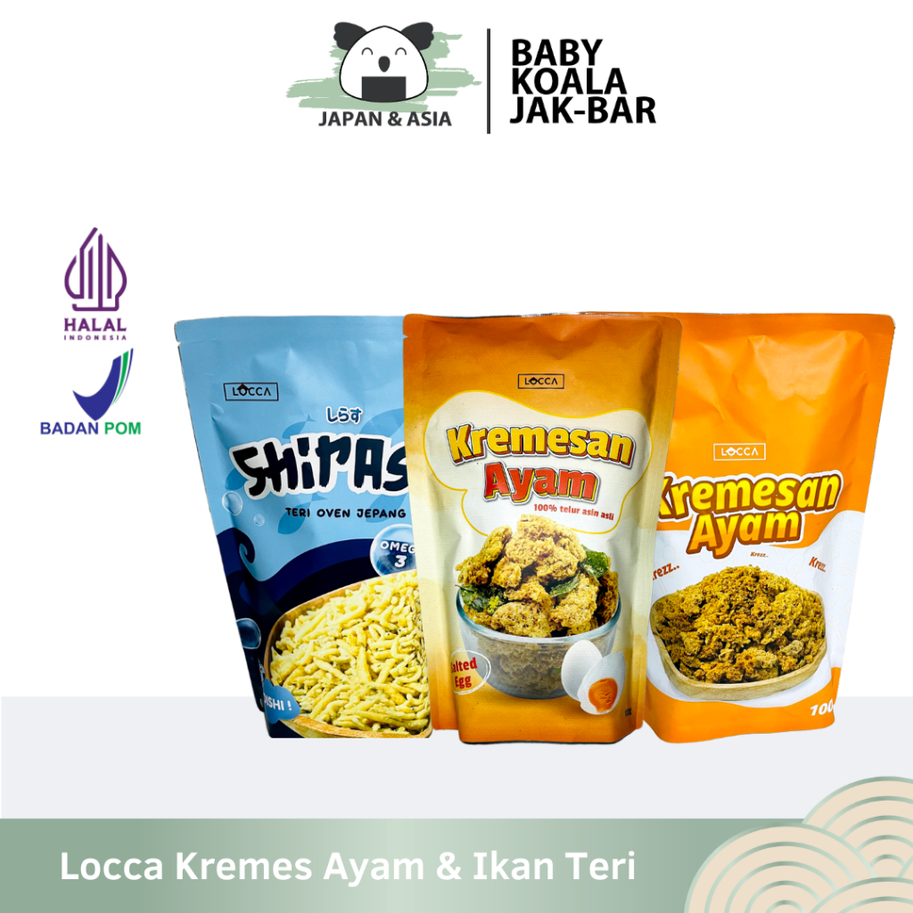 

LOCCA KREMESAN AYAM SHIRASU IKAN TERI JEPANG 100 g Halal | Snack Cemilan Anak Tanpa Pengawet -BKJ