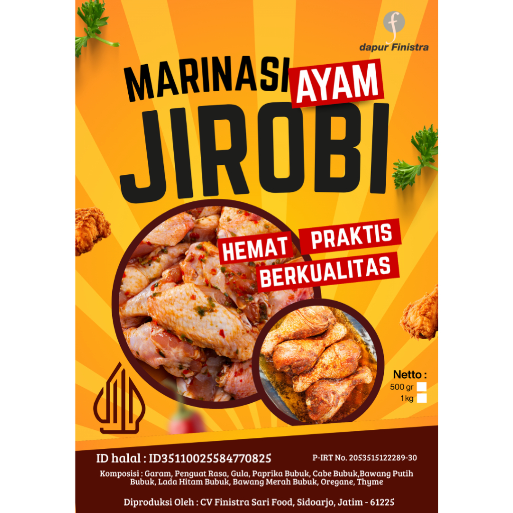 

Bumbu Marinasi Ayam Jirobi 500 Gram Dapur Finistra