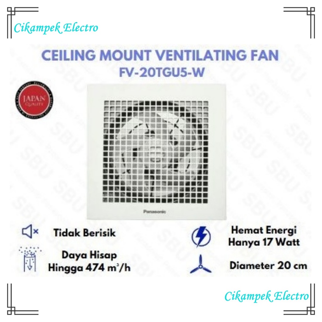 Ceiling Exhaust Fan Panasonic FV-20TGU / FV 20 TGU ( 10 Inch )