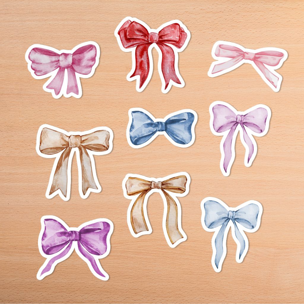 

Stiker Vinyl Matte Pita Ribbon Watercolour Sticker 4-6 CM