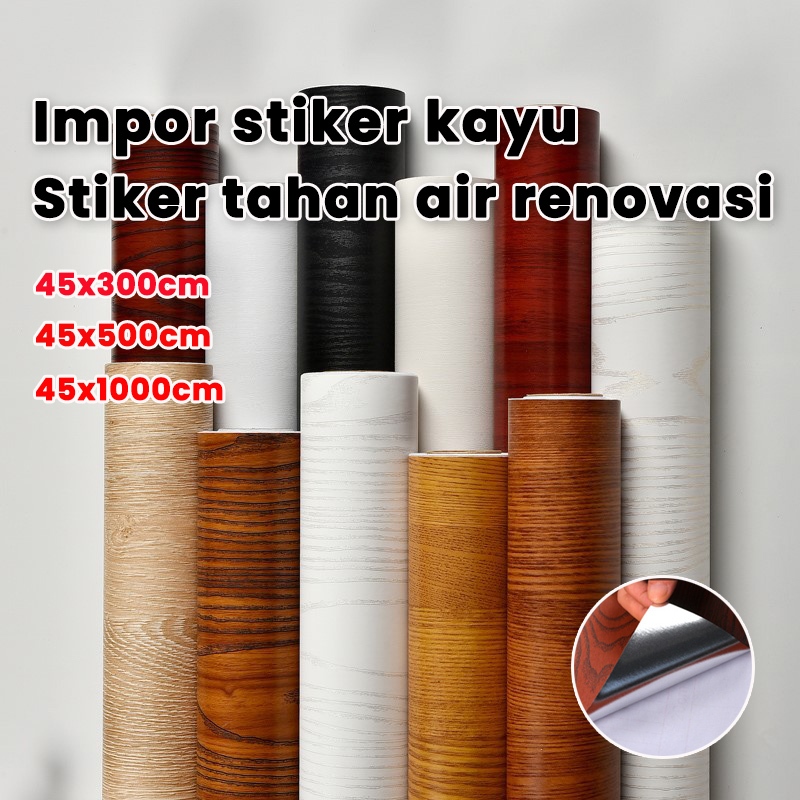 【upgrade】wallpaper motif kayu stiker dinding motif kayu stiker pvc motif kayu pelapis meja kayu stik