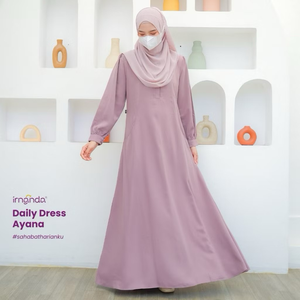 Umma Ayana dress by irnanda • gamis polos kekinian• Dress polos remaja • gamis polos