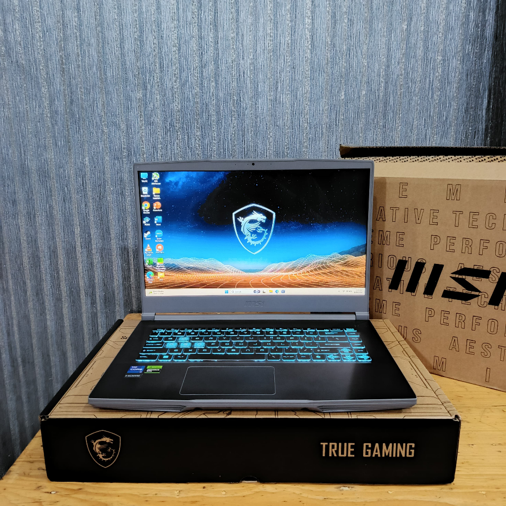 Laptop Gaming MSI Thin 15 B12UC, Core I7 - 12650H, Ram 16GB / 512GB, Black Grey, BERGARANSI