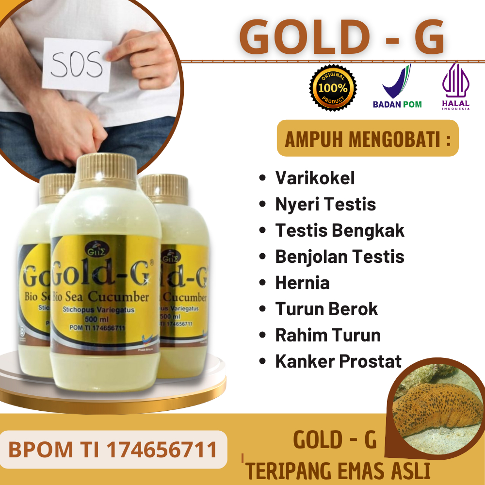 Gold-G Jelly Gamat Laut Teripang Bio Sea Cucumber 500ml Original 100% Obat Hernia Varikokel Hidrokel
