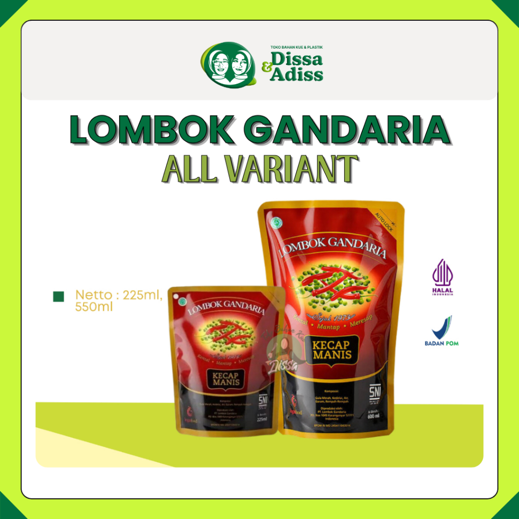 

Lombok Gandaria Kecap Manis 225ml, 550ml | Kecap Manis Lombok Gandaria - Tobaqdissa