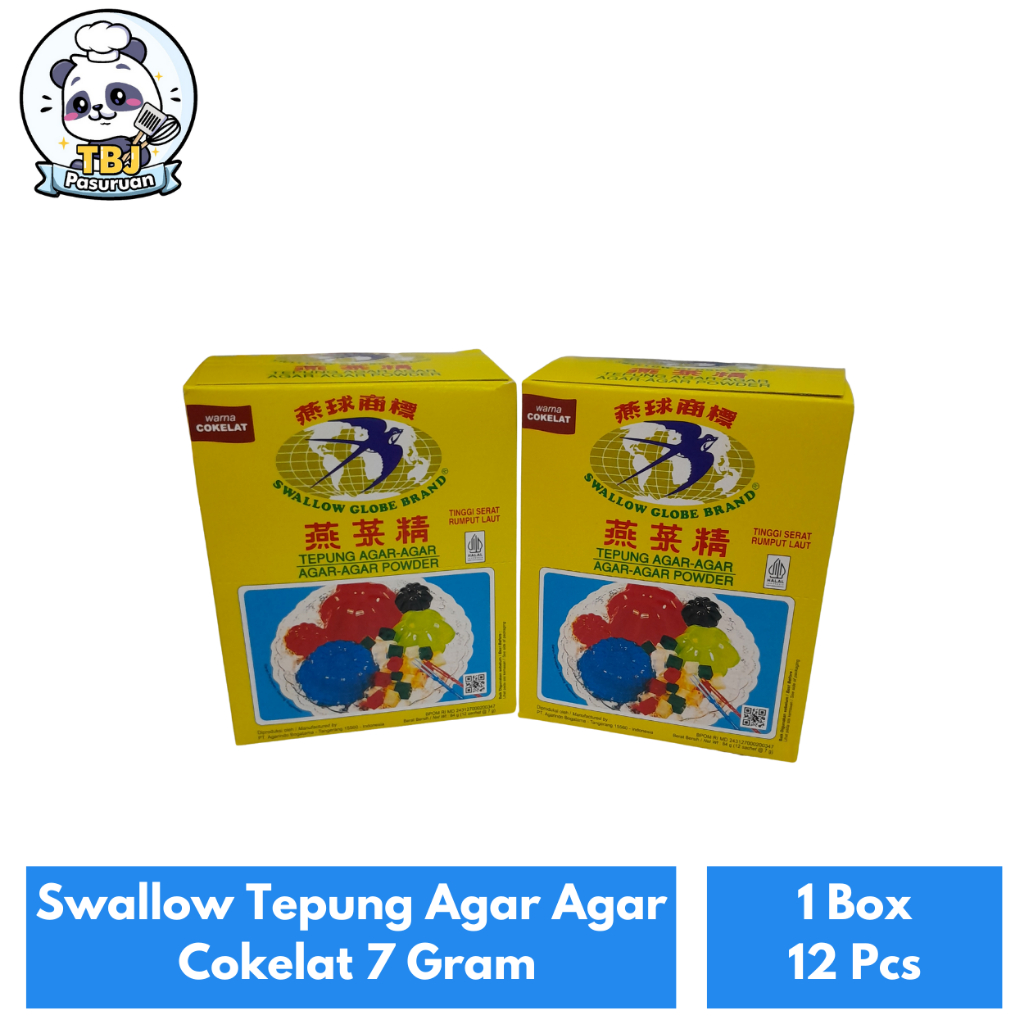 

Swallow Tepung Agar Agar Cokelat 7 Gram Kemasan 1 Box Isi 12 Pcs
