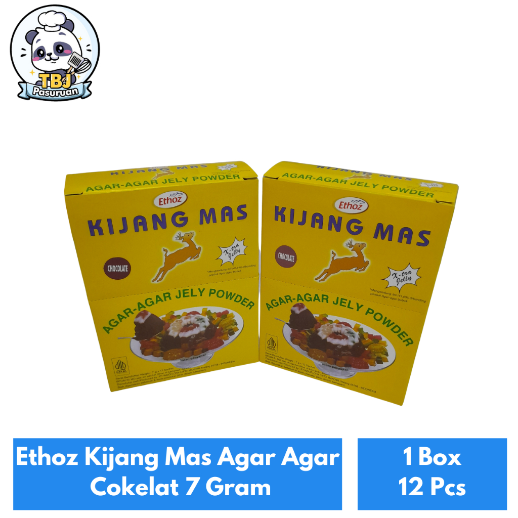 

Ethoz Kijang Mas Agar Agar Cokelat 7 Gram Kemasan 1 Box Isi 12 Pcs