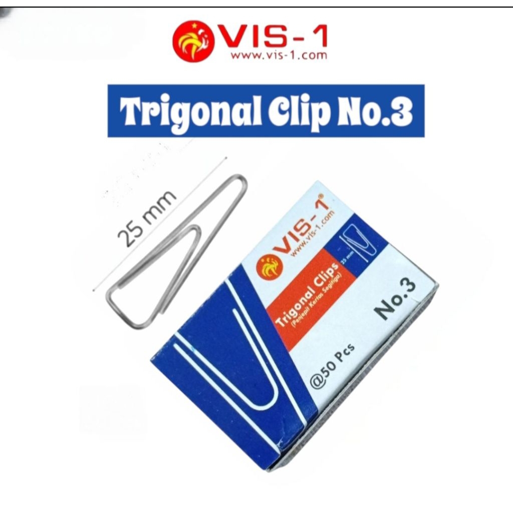

TRIGONAL CLIPS NO 3 VIS-1/ KLIP KERTAS MURAH / PENJEPIT KERTAS DAN FILE / PENJEPIT KERTAS SEGITIGA