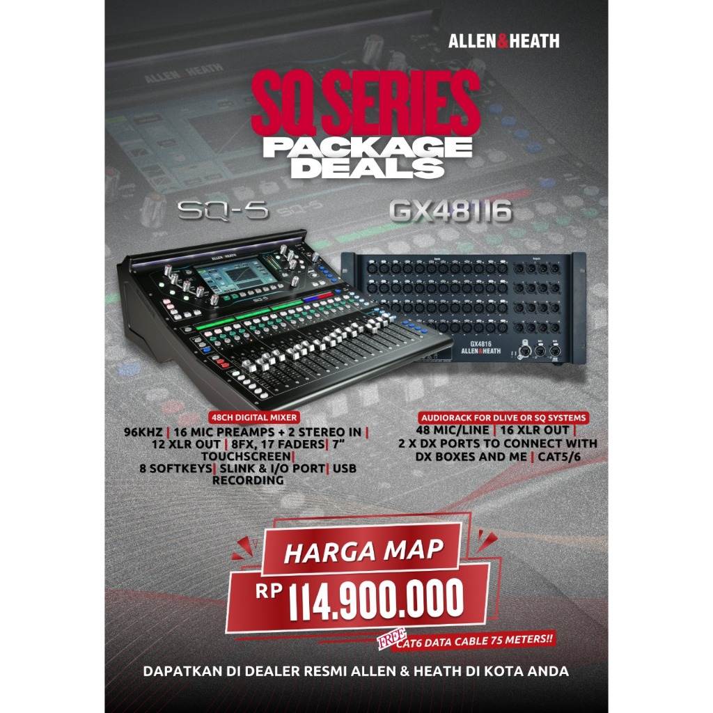 Allen & Heath SQ 7 + GX 48116 Paket Digital Mixer Original Paket
