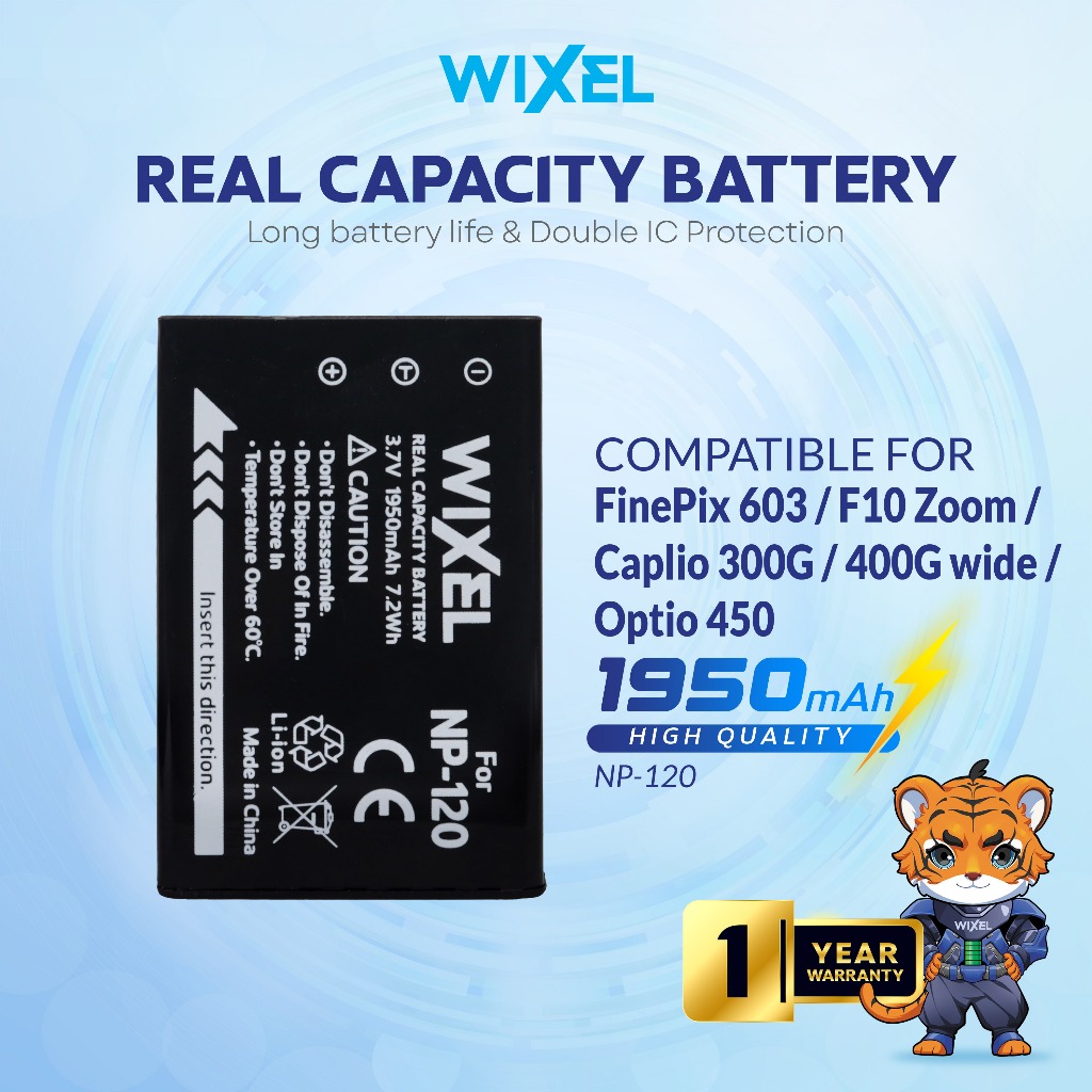 WIXEL Baterai Kamera NP-120 for FujiFilm FinePix 603 F10 F11 M603 Zoom Contax Tvs Digital Pentax Opt