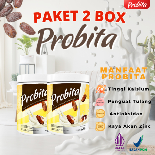 

2 PACK PROBITA - Susu Kambing Etawa Rasa Ekstrak Kurma Sachet Penambah Tinggi Badan - BPOM Halal