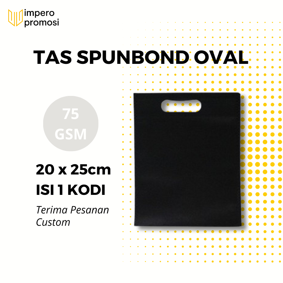 

Impero - GOODIE BAG OVAL SPUNBOND 20X25 MURAH HARGA SATUAN Warna Hitam