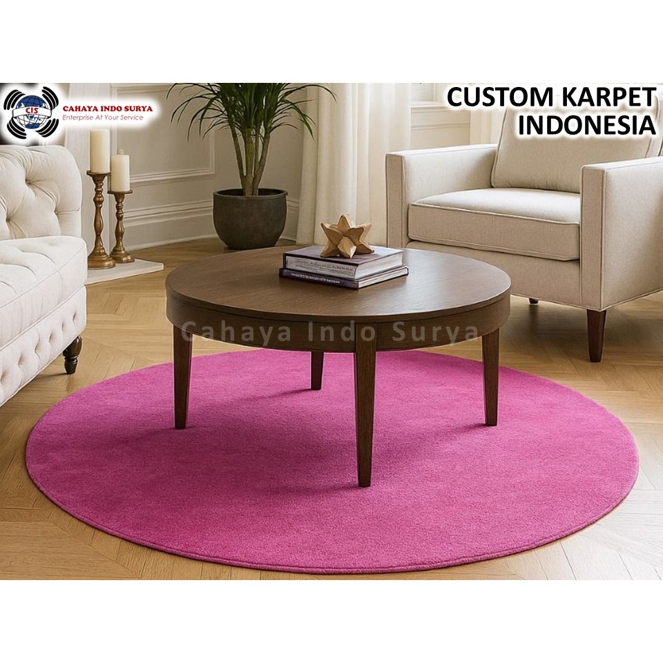 CIS CARPET PRE-ORDER 14 HARI - KARPET BULAT MINIMALIS POLOS CUSTOM WARNA
