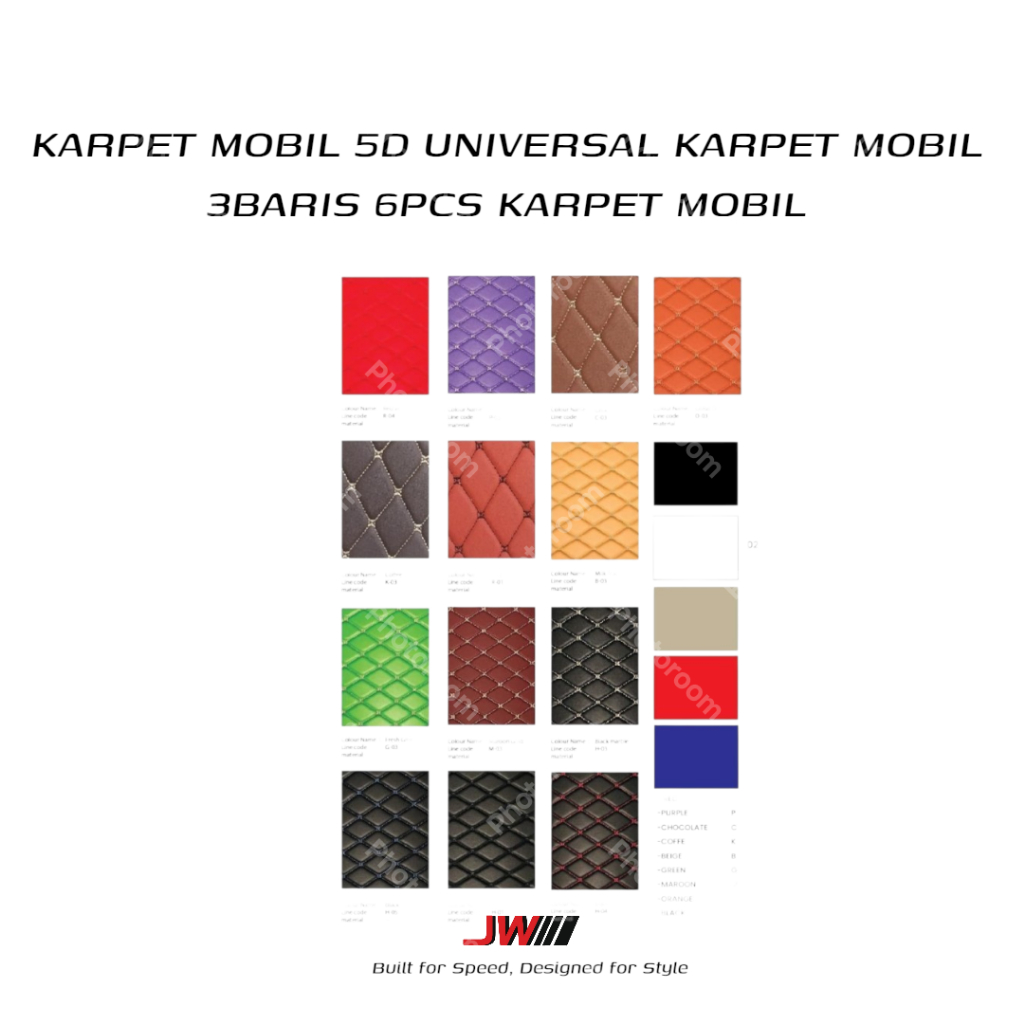 KARPET MOBIL 5D UNIVERSAL KARPET MOBIL 3BARIS 6PCS KARPET MOBIL
