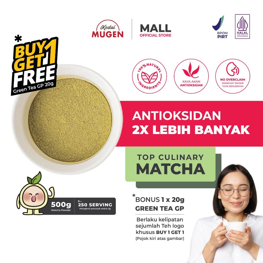 

Teh Matcha Jepang/ Pure Japanese Matcha Tea Culinary Kedai Mugen 500g 1/2 kg