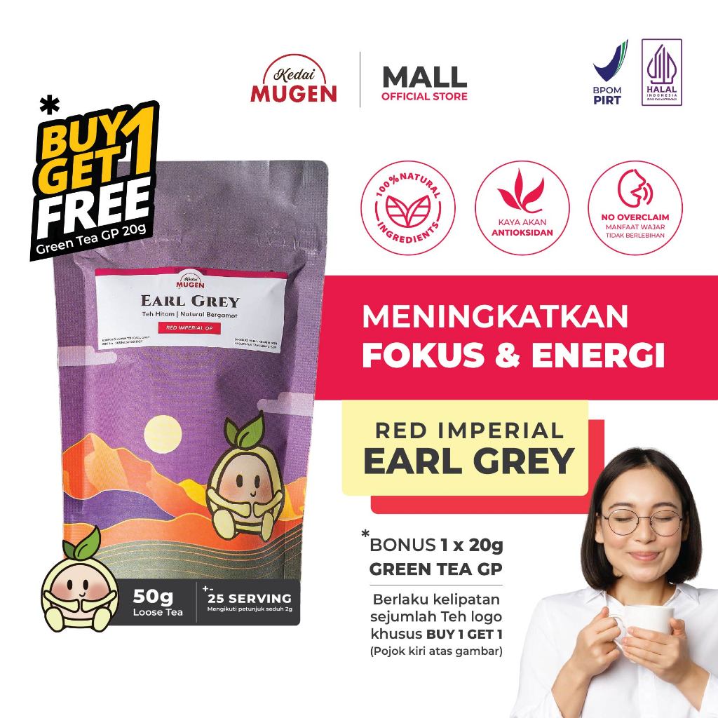 

Teh Hitam Earl Grey Red Imperial/ Black Tea Natural Bergamot Kedai Mugen 50g