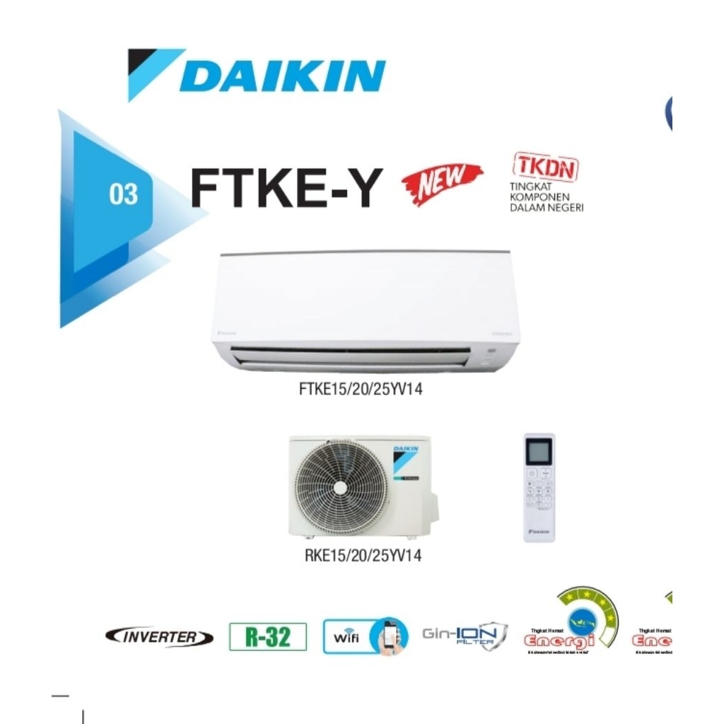 AC DAIKIN BETA INVERTER 0,5 PK FTKE15YV14