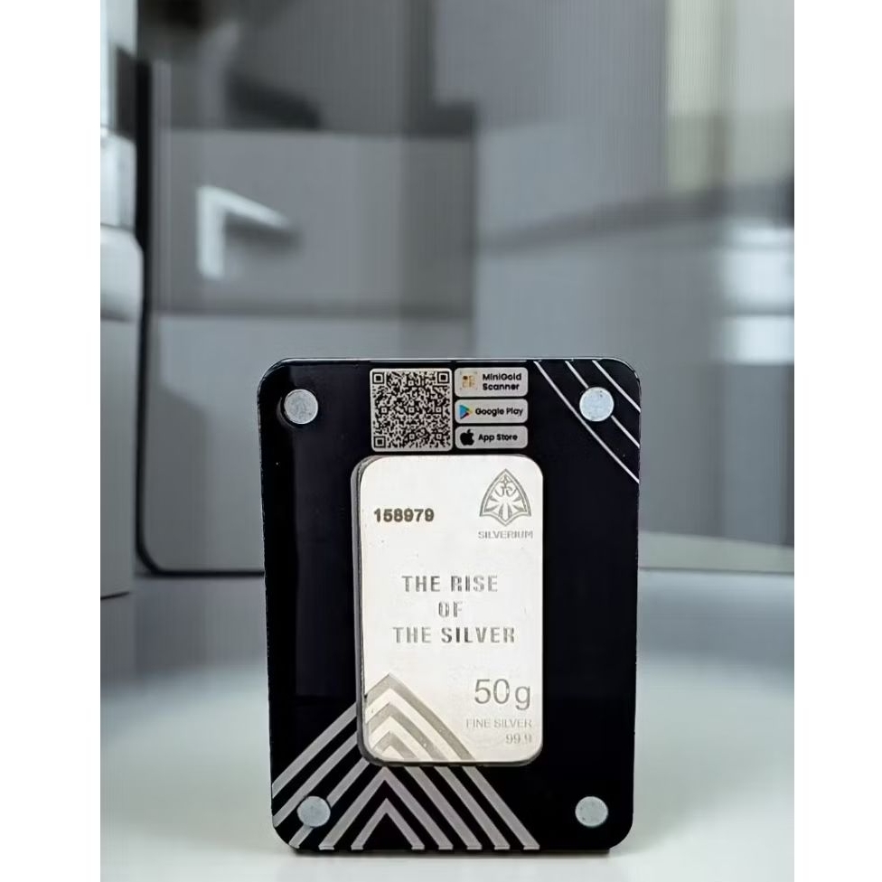SILVERIUM - Perak Batangan Silverium 50 Gram Original by Minigold - Investasi Logam MuliaTerjangkau 