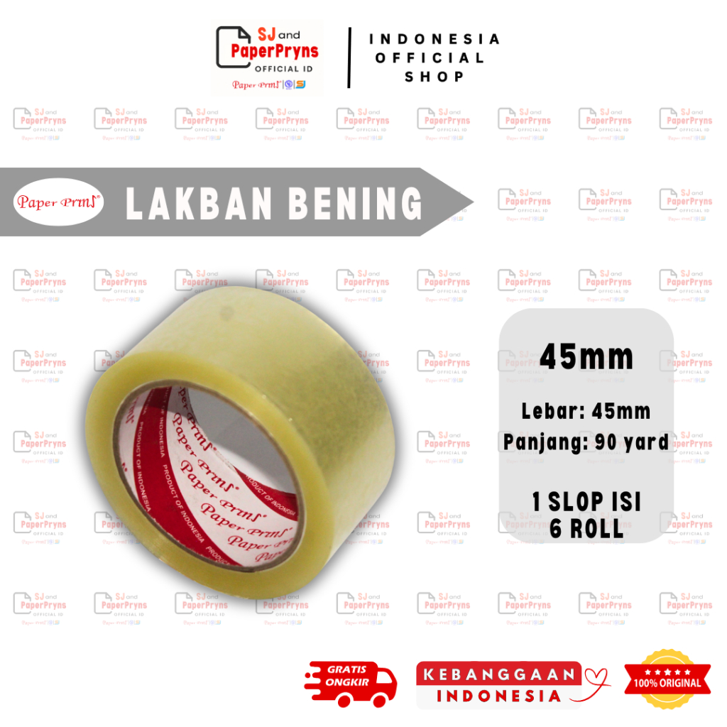 

PAPERPRYNS Lakban OPP Bening 45mm x 90 Yard - 1 ROLL