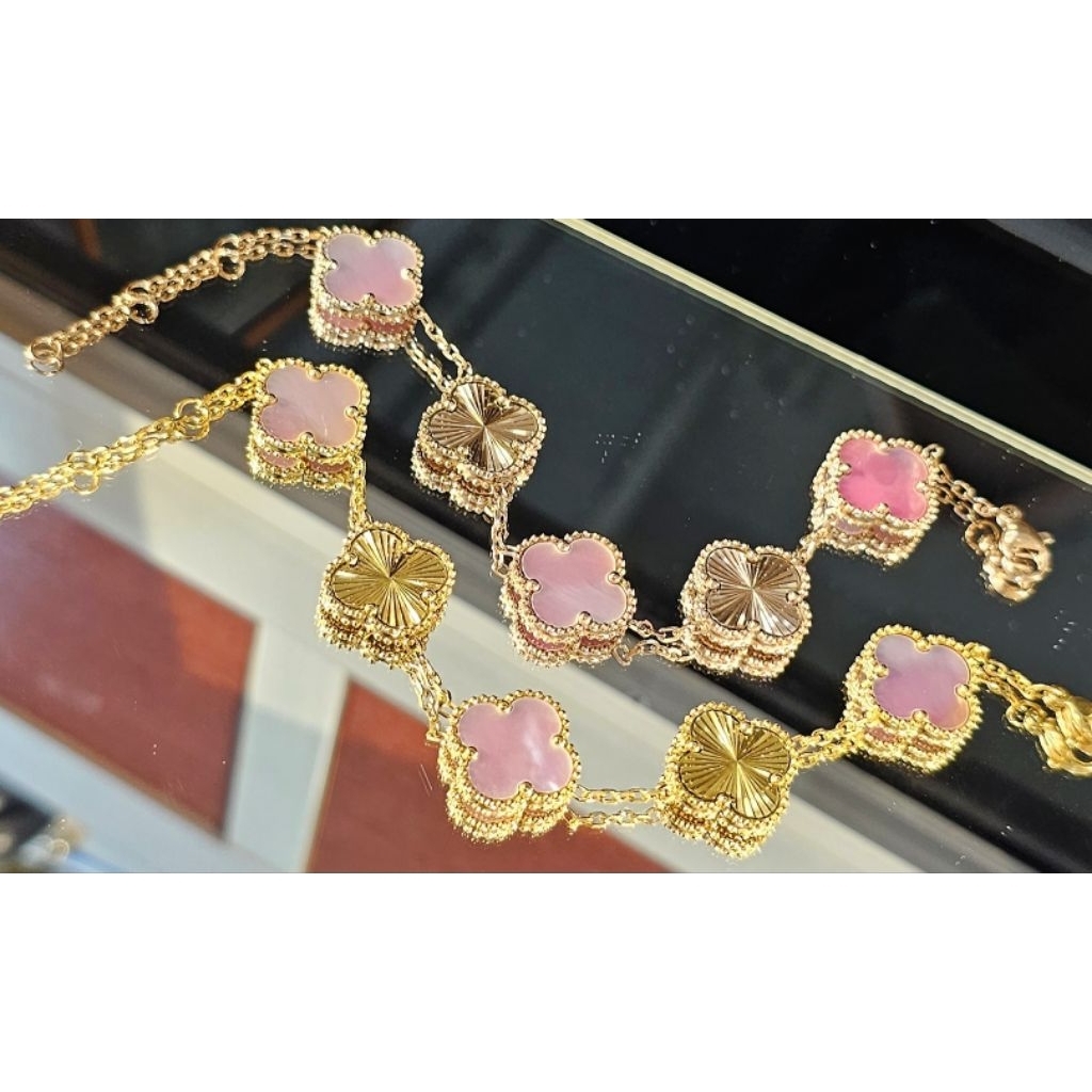 gelang clover ,gelang titanium , gelang dewasa ,gelang clover pink