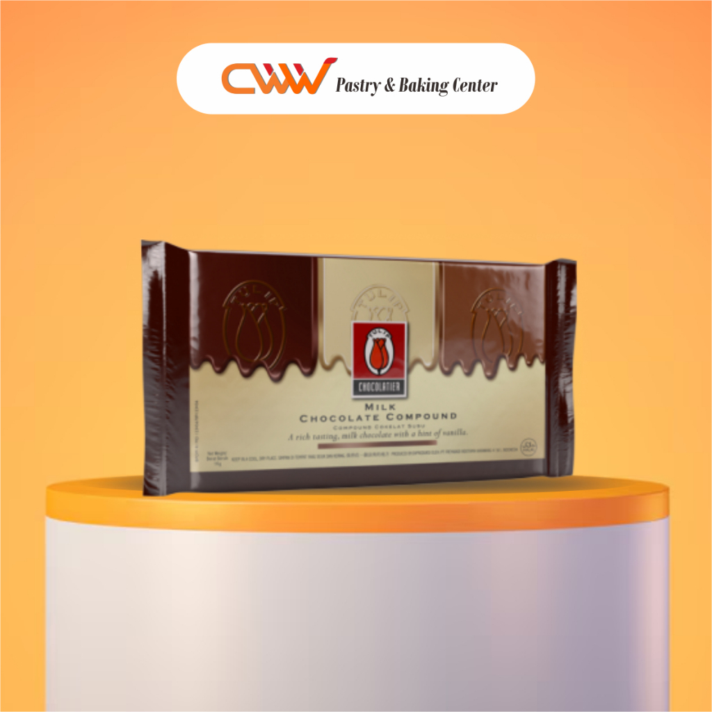 

Tulip Milk Compound Chocolate 1kg Cokelat Compound Susu Coklat Masak Filling Topping Isian Roti Bread Pastry Cake Kue Tart Brownies