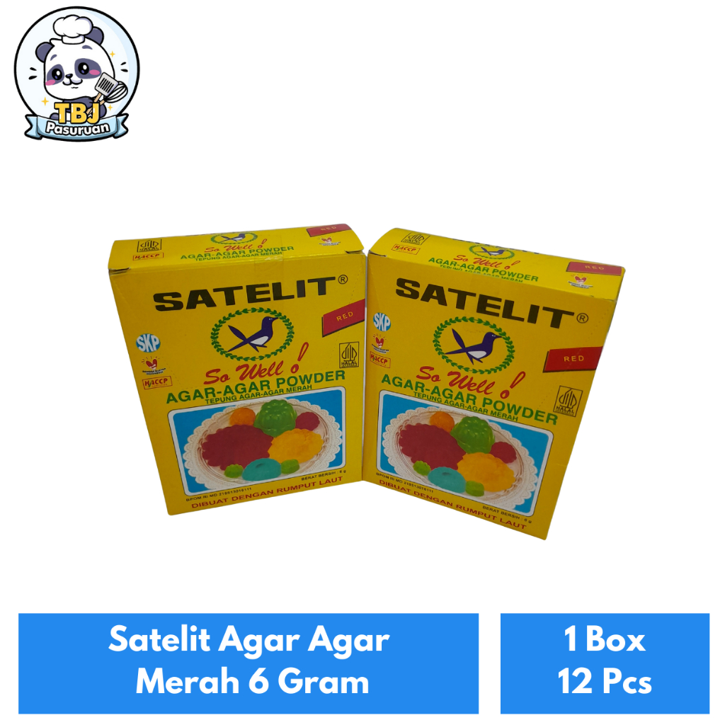 

Satelit Agar Agar Merah 6 Gram Kemasan 1 Box Isi 12 Pcs