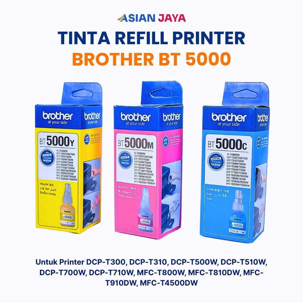 Tinta Printer Refill Brother BT5000 Color Scanner Tinta DCP T300 Hingga MFC-T4500DW 1 Set