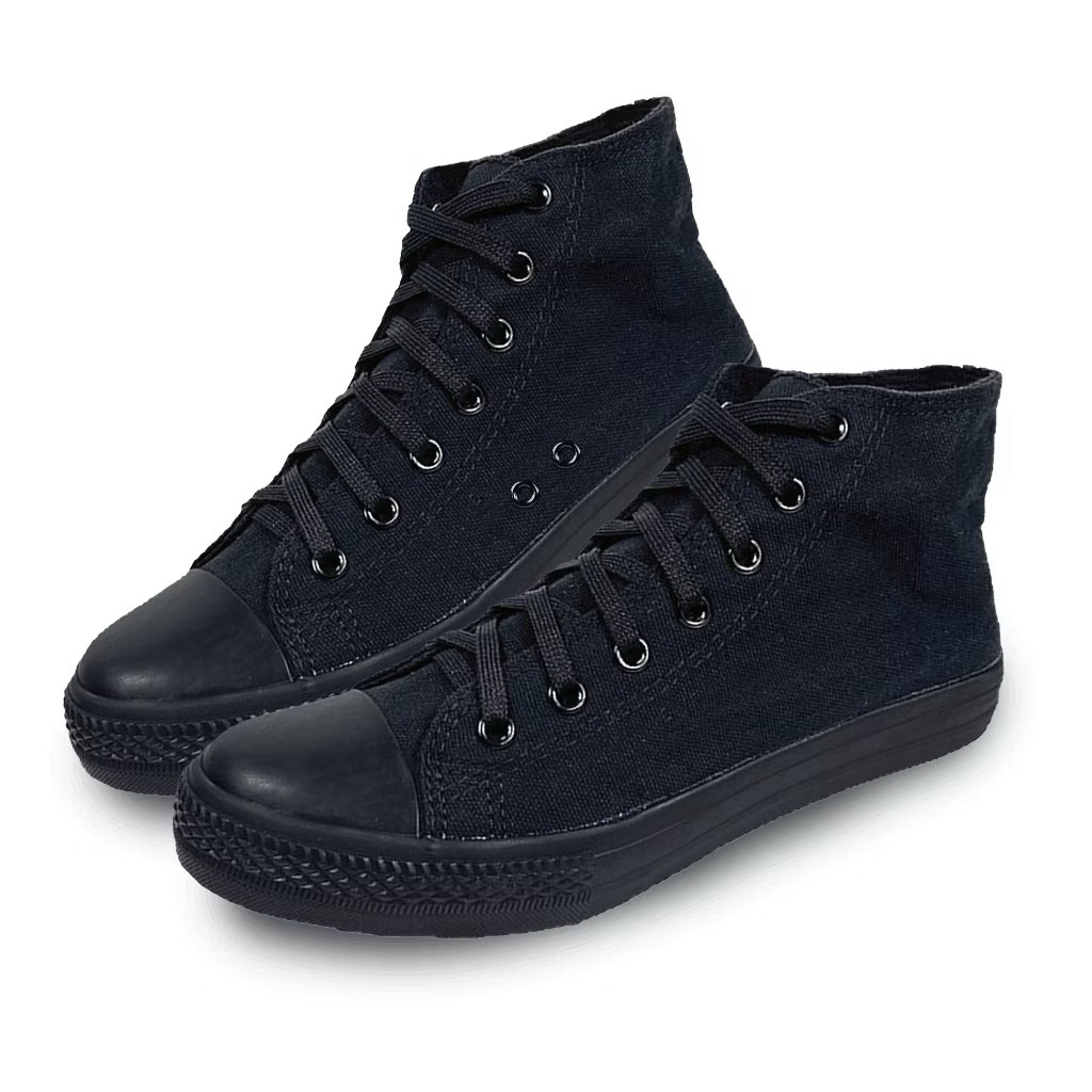 sepatu olah taga kanvas wanita zeodda-sepatu kets wanita-sepatu tali wanita-sepatu hitam bertali -se