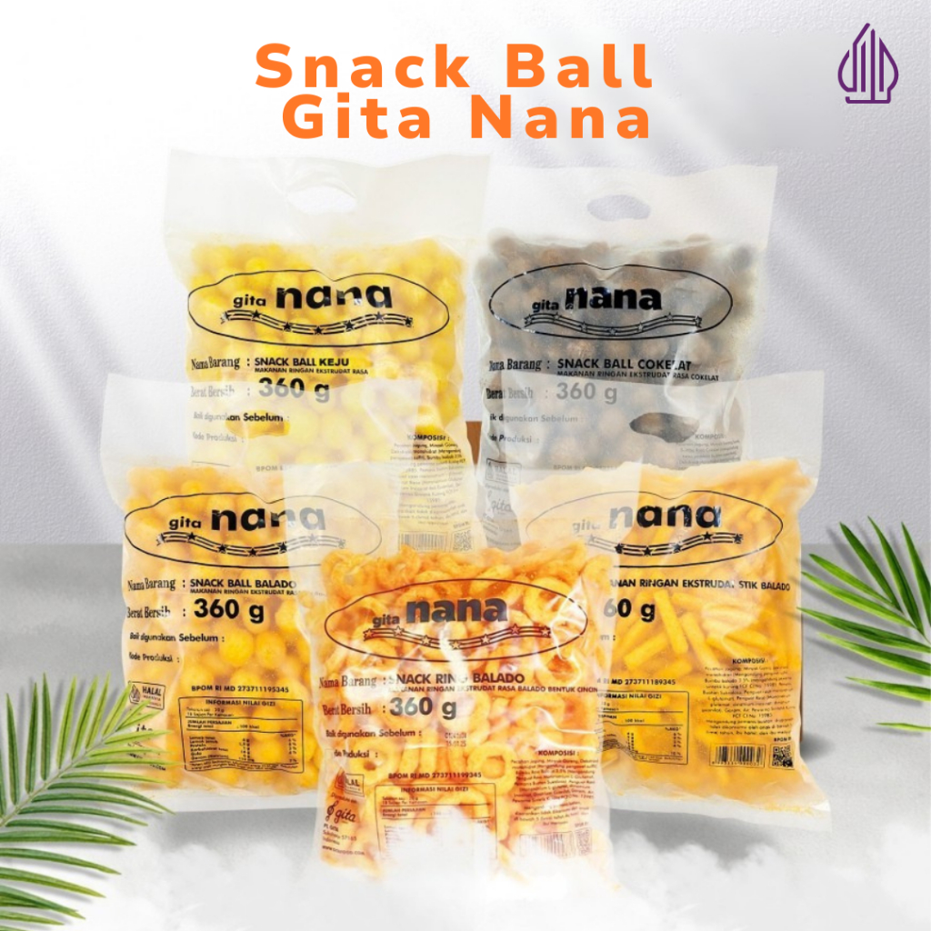 

Snack Cemilan Ball Stick Ring Gita Nana 360gr