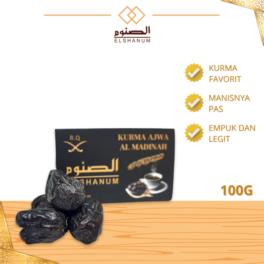 

Kurma Ajwa Original Premium 100gr / Ajwa Kurma Premium BQ 100gr / Shabani.Store / Elshanum Grup