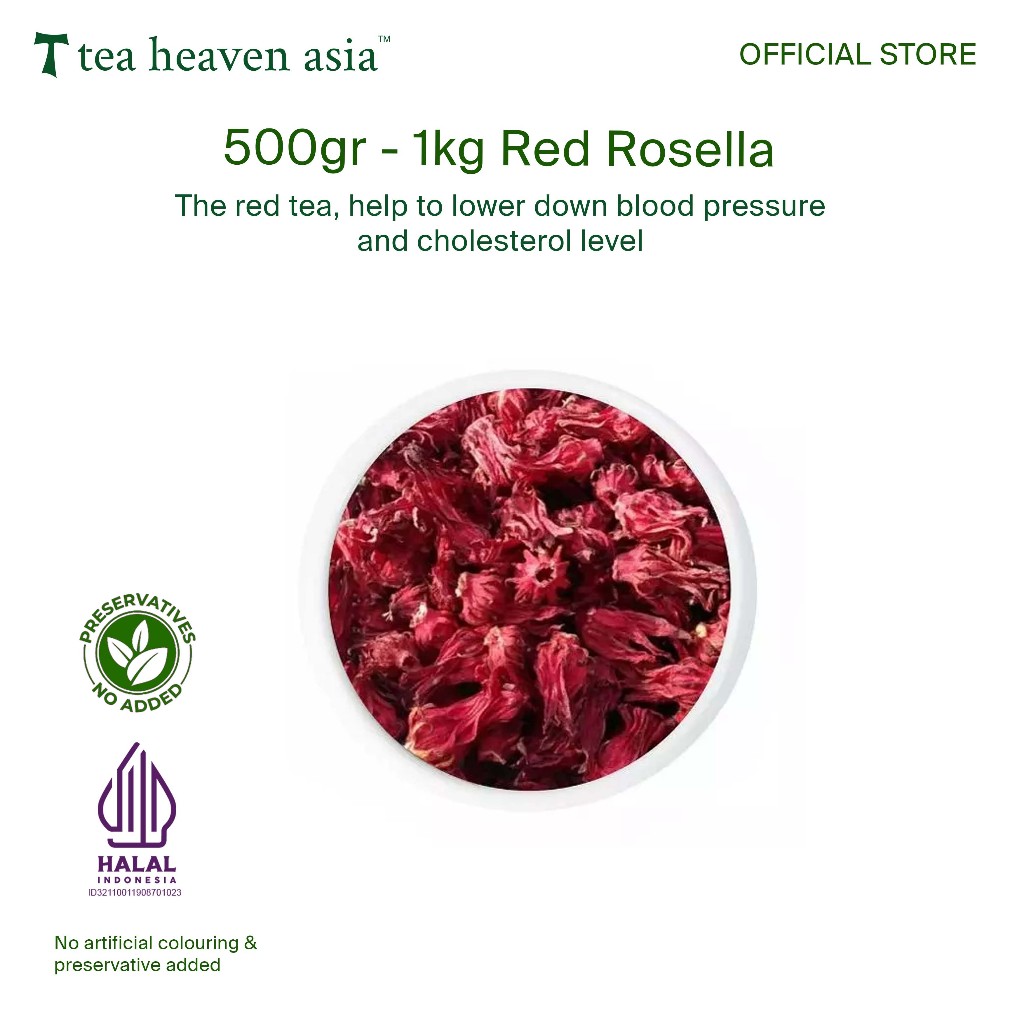 

Tea Heaven Hibiscus Roselle Bunga Rosella Merah Organik Bulk