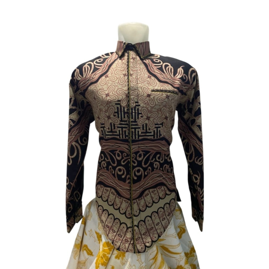 Catalan - kemeja panjang katun jahitan smock exclusive