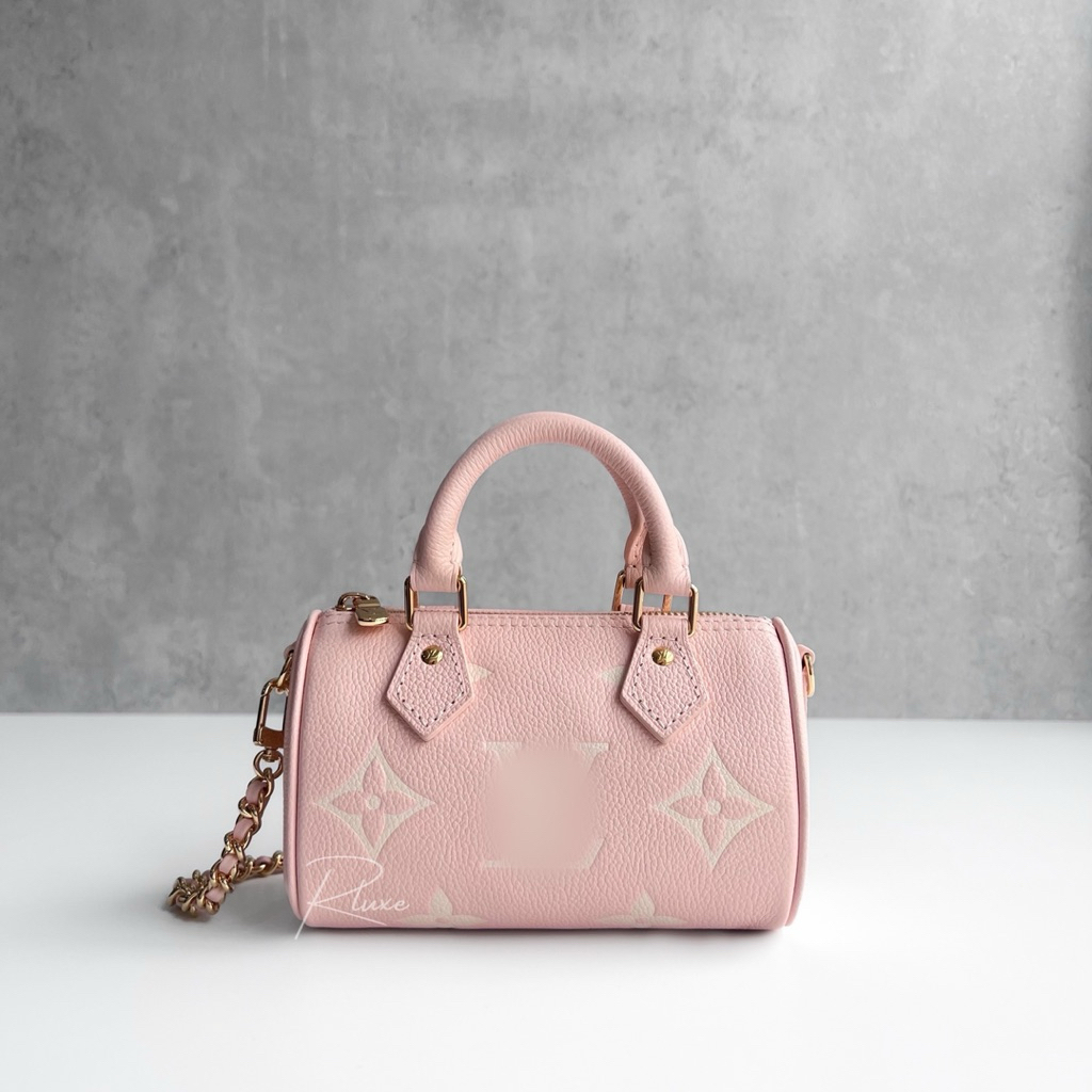 [Pre-Order] Tas Wanita RoyaleLuxe Nano Speedy Bag in Pink Monogram Empreinte Leather
