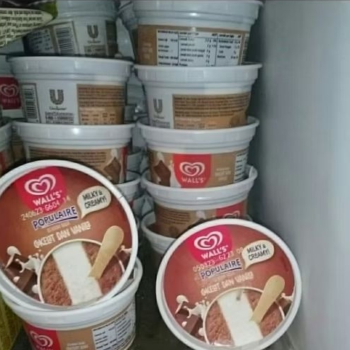 Es Krim Ice Cream Walls Populaire Popular Mangkok COKLAT Vanila 1 pcs