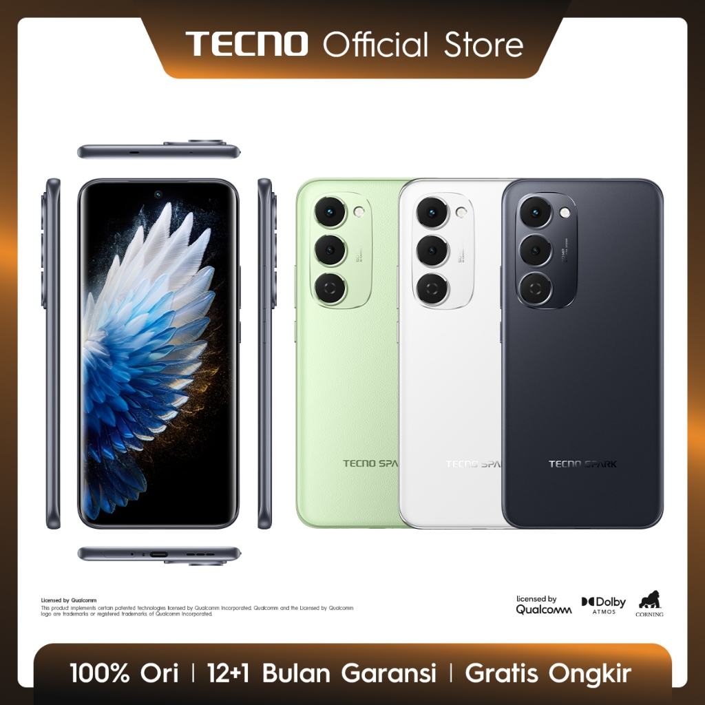 TECNO SPARK 40 Pro+ - 8+8GB*/256GB, Mediatek Helio G200, 30W Wireless Charge, 1.5K & 144Hz 3D Curved AMOLED Display, Ultra Thin Body, 5200mAh+45W Fast Charge, IP64 - spark40proplus - Gambar 3