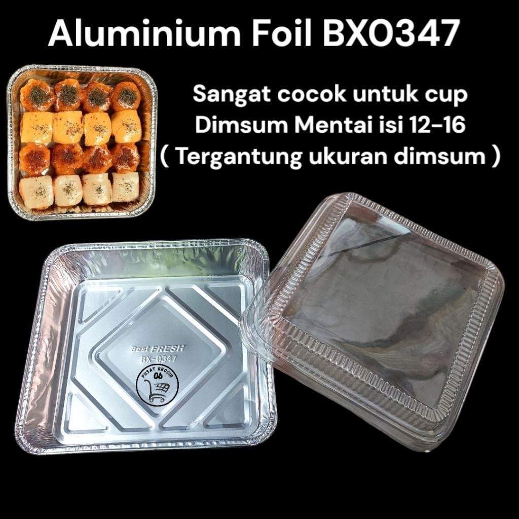 ( BX0347 - 1380 ML ) 1 Pack 50 pcs ALUTRAY Aluminium Foil sedikit lebih kecil dari OX1400 Cup Dimsum