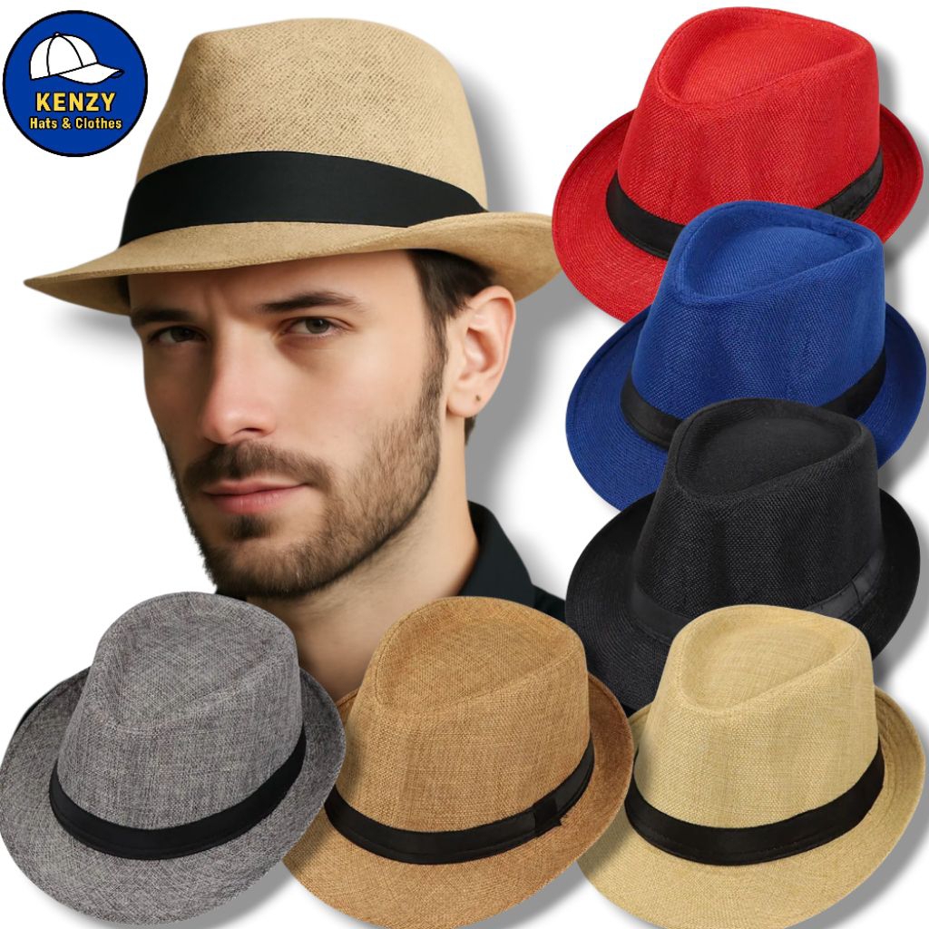 Topi Fedora - Fedora Hat - Topi Jazz - Topi Vintage Pria Dan Wanita Premium - Topi Fedora Karung - T