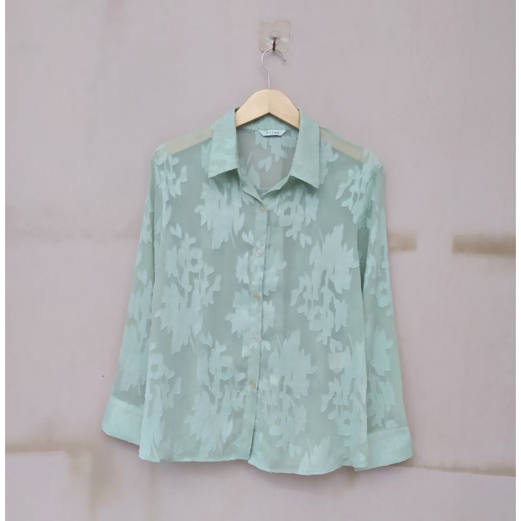 PRELOVED kemeja tangan panjang transparan By Clizy