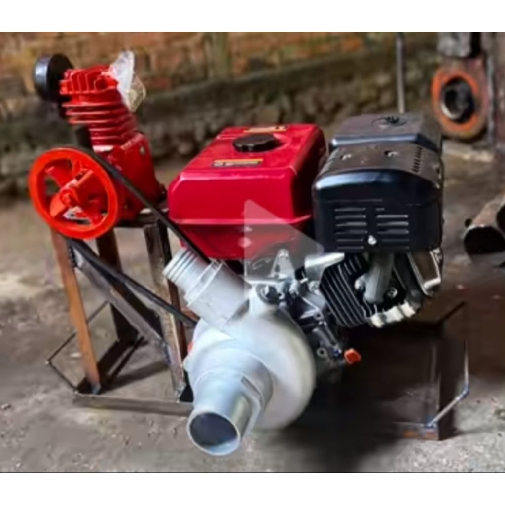 mesin proquip Qx270 12hp + keong turbo + kompresor + sasis